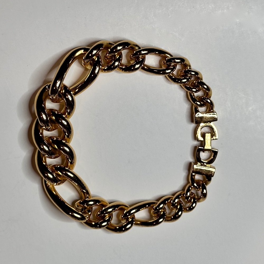 Christian Dior Gold Plated Metal Heavy Chain Link Bracelet. - Vtg. 90s - Picture 7 of 10